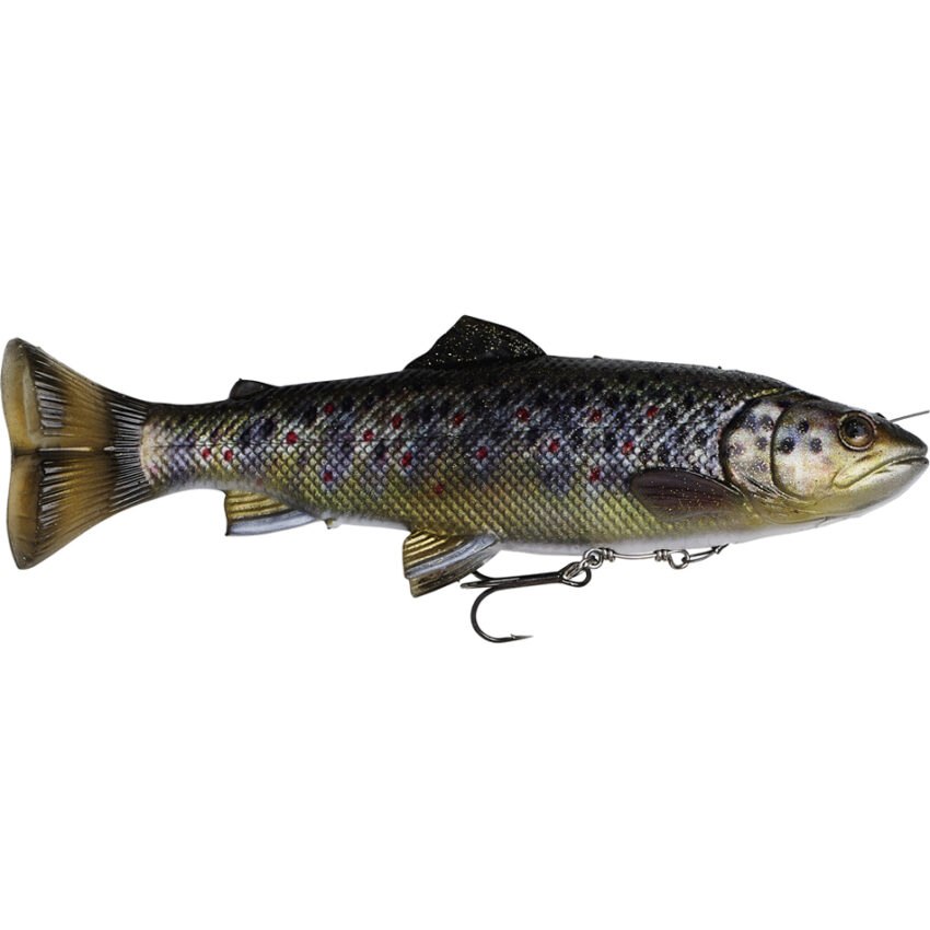 Savage gear gumová nástraha pstruh 4d line thru pulsetail trout ss brown trout-dĺžka